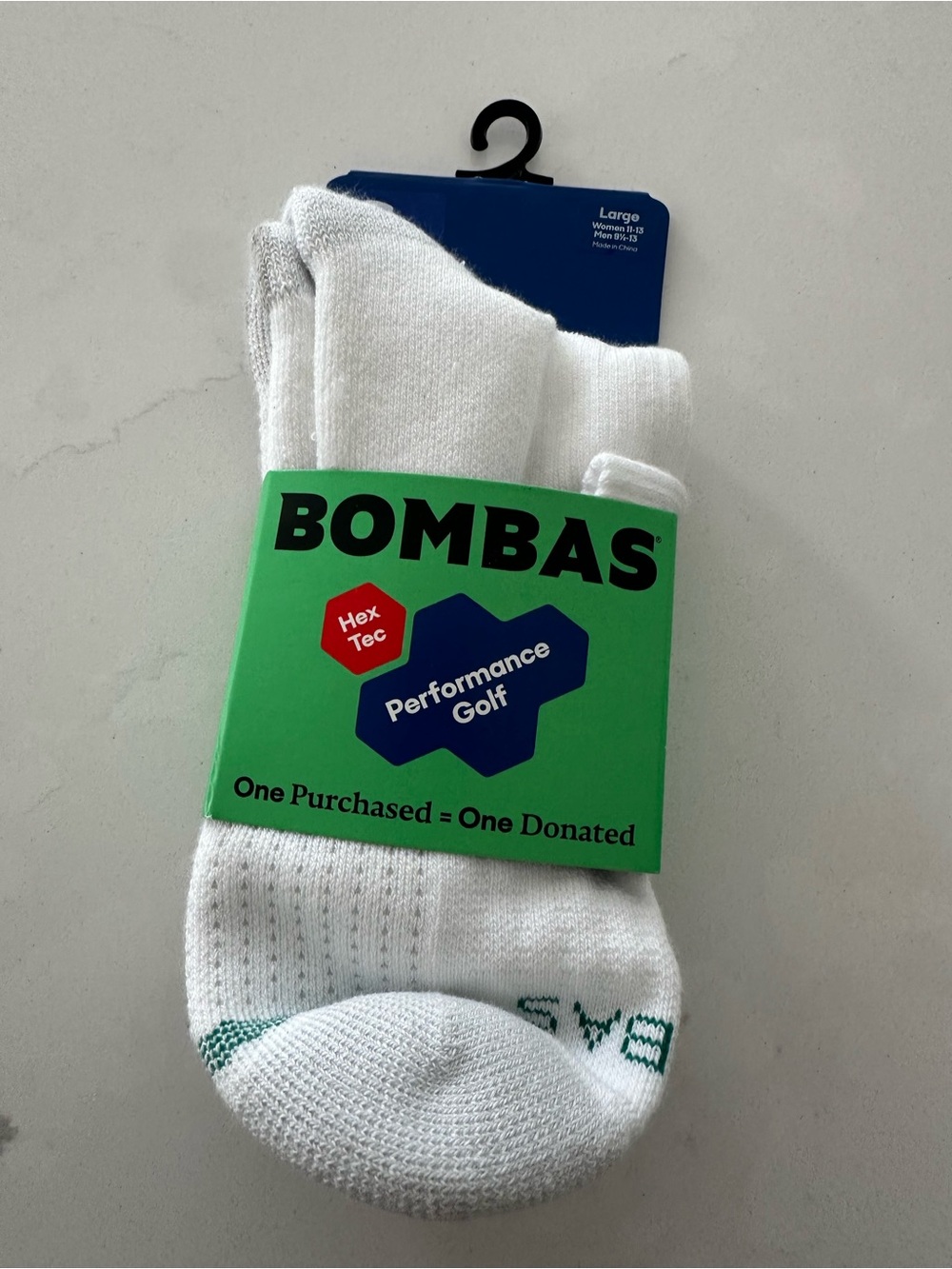 Bombas White Performance Golf Socks